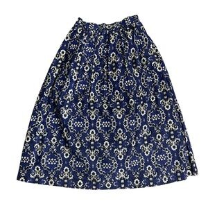 VTG Robin Sinkler Elegant Blue Floral Women's Skirt Tulle Lining Sz 10
